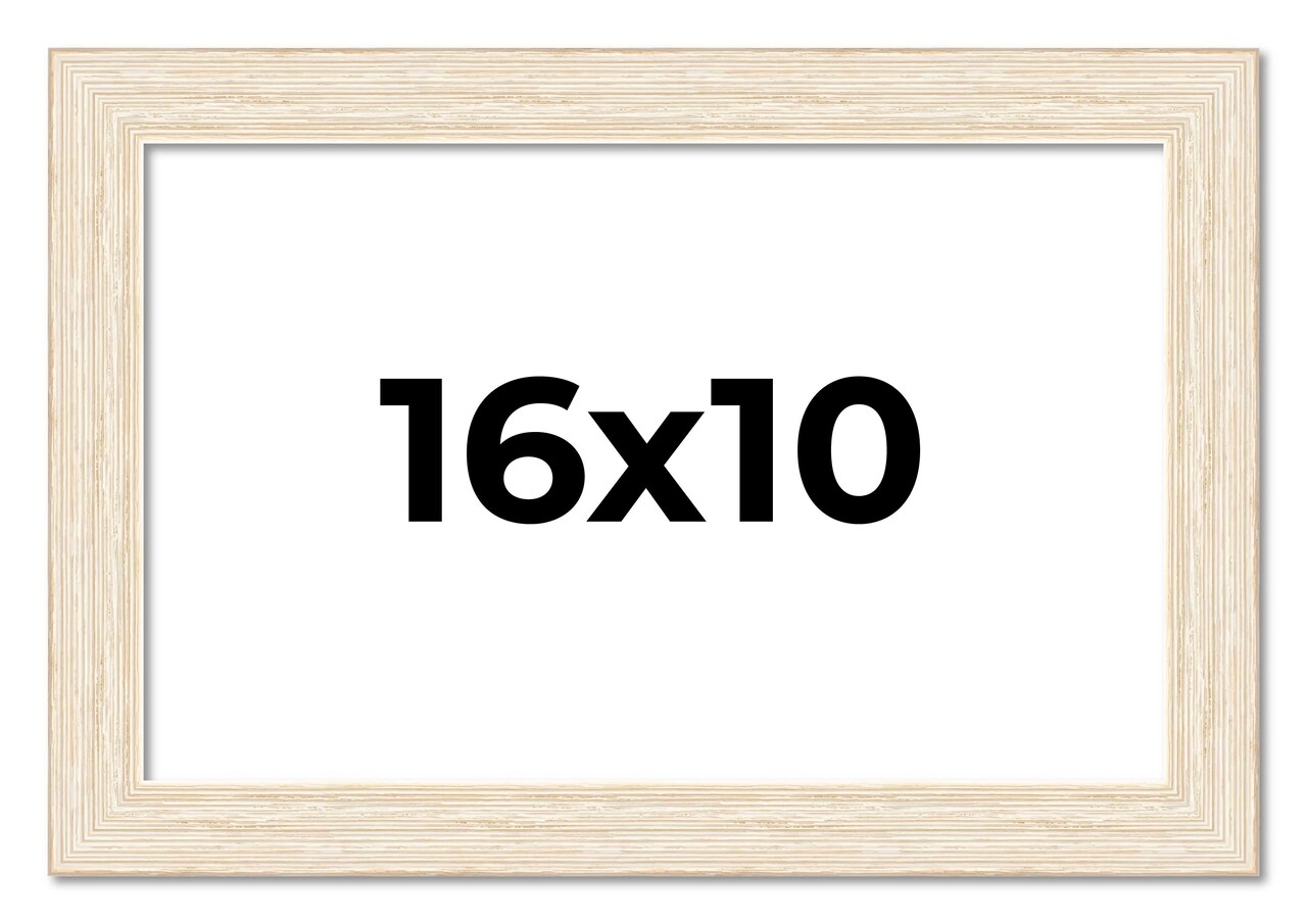16x10 Wide Barnwood Picture Frame with UV-Resistant Acrylic & Acid Free Backing, Available in 6 Paint Finishes - Grey, Brown, White, and Black